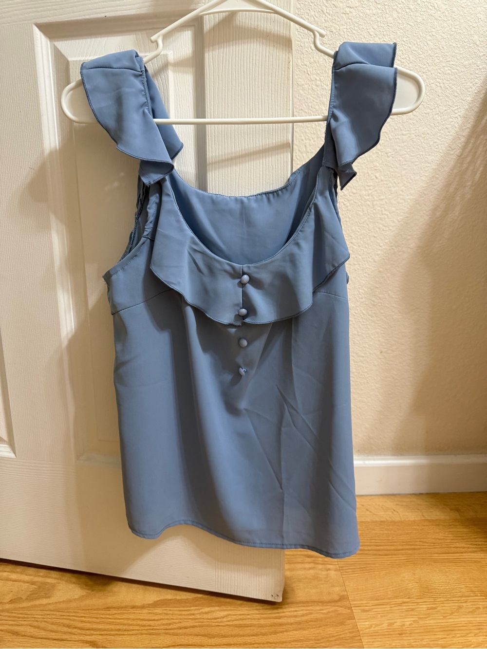 SHEIN Dusty Blue Ruffle Button Front Camisole